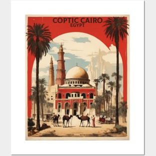 Coptic Cairo Egypt Vintage Poster Tourism Posters and Art